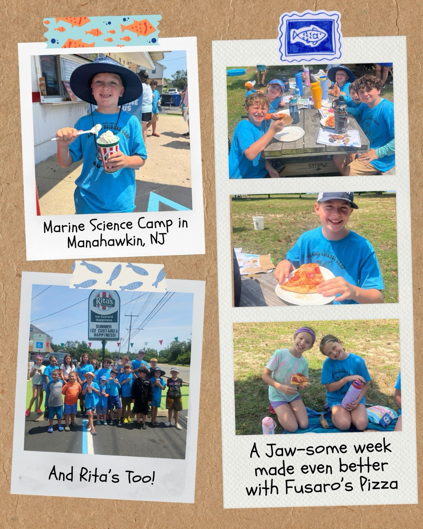 What a great week of camp last week in Manahawkin! 🌊🦀
We want to give a special shoutout to two amazing local businesses who helped fuel our campers all week long. Thank you to @fusarospizzanj for their generous donation of pizzas, our campers were beyond excited (and well fed!). And a big thank you to @manahawkin_ritas serving all of our campers plenty of ice creams and many more smiles.
Also a huge thank you to our host, Stafford Township Recreation, for welcoming us and making this week possible.
We’re so grateful to be part of a community that supports marine science education and shows up for our campers. Thank you all! 🐚☀️
.
.
.
.
#NewLogicMarineScienceCamp #ManahawkinNJ #StaffordTownship FusarosPizza RitasItalianIce MarineScienceCamp JerseyShoreSummer CommunitySupport ShopLocal SummerCamp2026